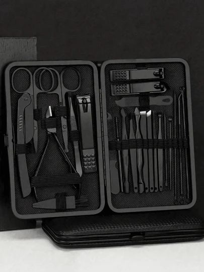 Full Set Of Gifts Professional Nail Clippers Manicure Tool Set With Case - Includes Cuticle Nippers And Cutter Kit - Grooming Kit For Travel - Portable