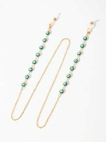 1pc Multicolor Evil Eye Beaded Glasses Chain, Fashion Glasses Chain,Fashion Anti-Lost Eyeglass Chain For Women Daily Wear. - Multicolor - View 4