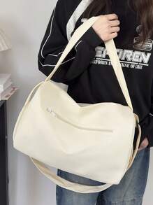 The New Fashion Classic Joker Solid Color, Large Capacity And Multi-Pockets, With Earphones, Is Designed To Be Light And Portable, And The Shoulder Bag Is Suitable For Outdoor Travel And Short-Distance Travel. - View 3