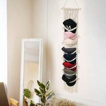 Boho Ball Cap Hanger-2 Pack-Boho Macrame Cap Holder Wall Hat Organizer For Baseball Cap Holder Over Door Hat Rack For Wall Cap Rack Disaplay Bearoom Decorations