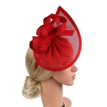 1 Stück Damen Fascinator Leinen Hut Cocktail Haraccessoires Clip Fascinator Schleife Haarband Vintage Kentucky Derby Fascinators für Hochzeit Teegesellschaft Hut, Derby Hut Mini Hüte Winzige Hüte Mini Zylinder Mini Kappe