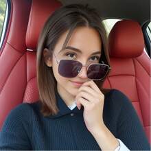 1 副金框棕色方形 PC 眼镜，适合街头摄影/购物/商场/驾驶/时尚着装/派对/日常穿着/度假/海滩/情侣礼物，适合夏季海滩度假、户外、旅行