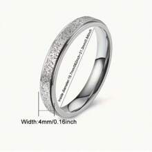 1 件女士优雅不锈钢戒指 - 哑光表面、镀银、防过敏且可清洗 - 非常适合订婚、婚礼或日常魅力 - 如圖 - 查看 4