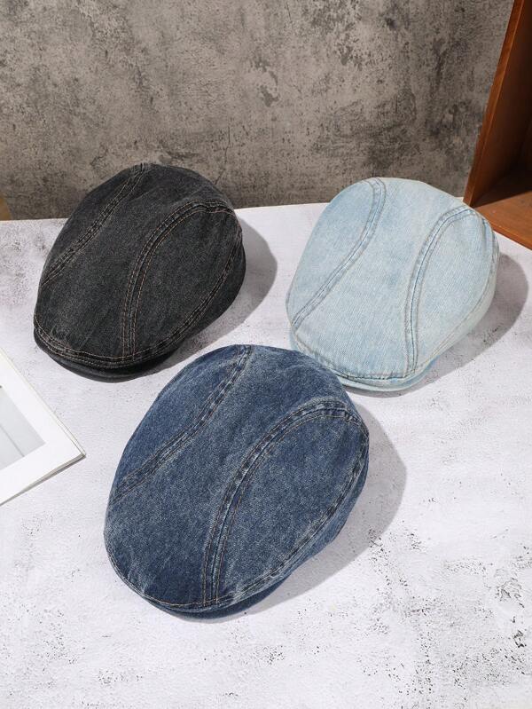 1pc Women's Washed Soft Top Retro Distressed Artistic Spicy Style Beret Hat, Outdoor Casual Wear For Daily And Street Outfit