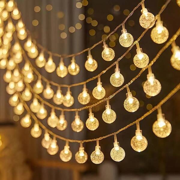 1 Set Solar Powered 100 LED String Lights, 600mAh Ni-MH Battery, Metal & Plastic, Multifunctional Holiday Lighting For Weddings, Birthdays, Anniversaries, Graduations, Mother's Day, Camping, Thanksgiving, Valentine's Day