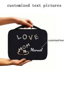 Customizable Image/Photo/Signature/Print Cover For Women/Men Portable Zipper Stationery, Personalized Gift - Multicolor - View 5