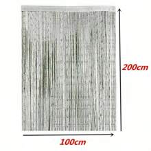 2M*1M String Curtain Panels Door Fly Screen Hanging Beaded Curtains Room Divider Net - 黑色 - 查看 5