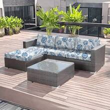 1pc Printed Patio Elastic Sofa Pillow Cover, Outdoor Cushion Cover Replacement Sofa Slipcover, Flexible Chair Pad Cover For Porch, Patio, Home Furniture Protection - Beige - View 8