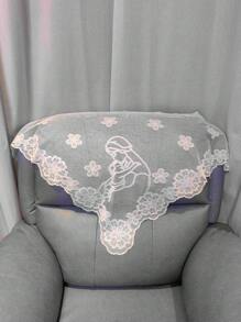 1 pezzo di tessuto con pizzo color avorio, dimensioni 128cm*65cm, adatto per cappelli, elementi decorativi, paralumi, tovaglie, gonne per abiti, accessori per capi di abbigliamento
