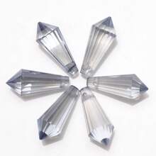 20 pièces/paquet Perles en verre cristal transparent en forme de goutte d'eau 8*20mm pour la fabrication de bijoux DIY