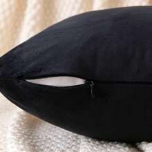 1入組黑色極簡化學纖維裝飾抱枕套 - 黑色 - 查看 3