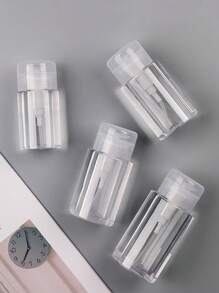 1pc Convenient Carry Pressing Makeup Remover Bottle, Transparent Dispenser, Travel Size - View 6