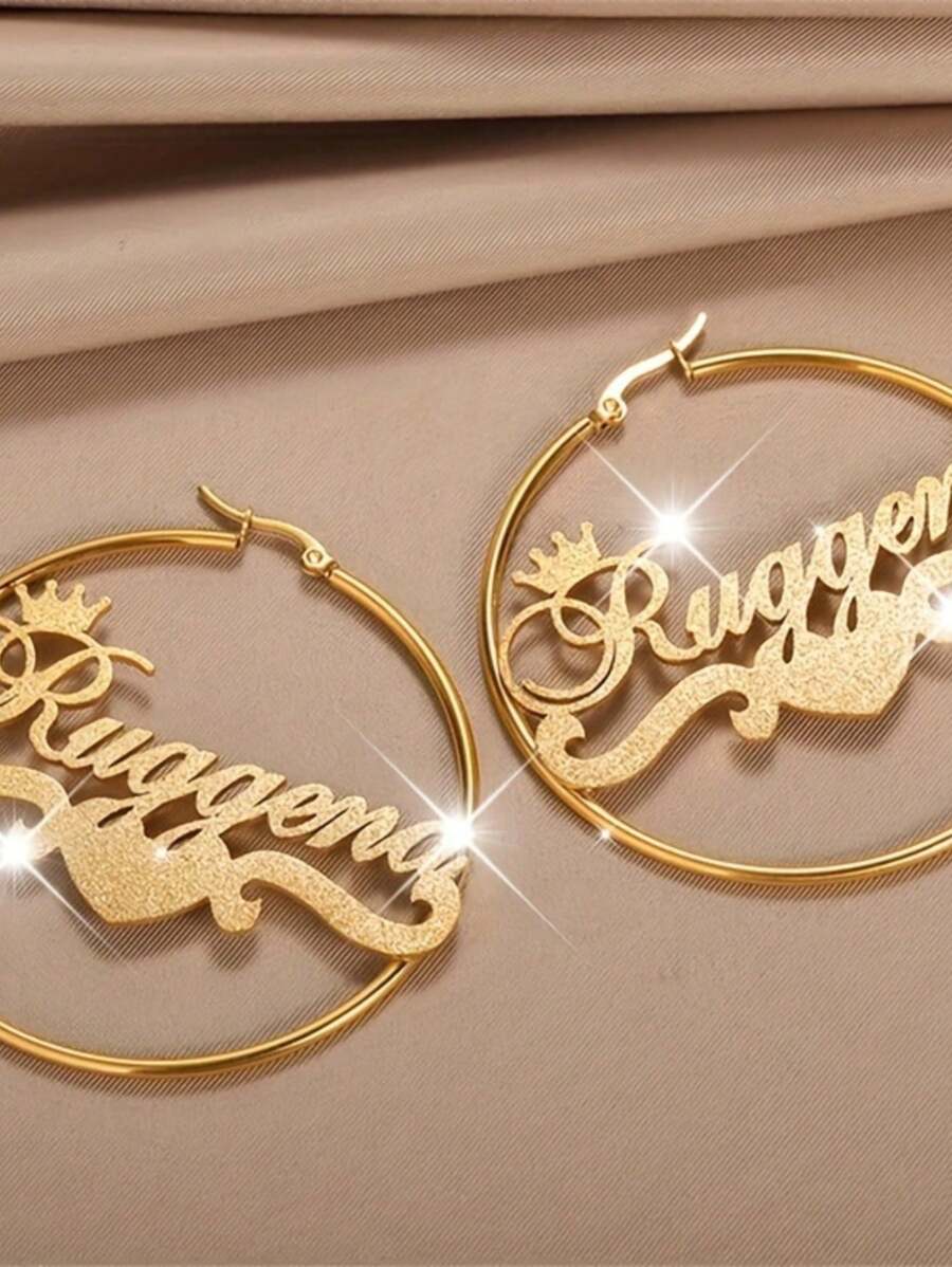 Hoa tai hình vương miện bằng thép không gỉ và hình trái tim sáng bóng, trang sức thời trang cho phụ nữ, quà tặng Giáng sinh hoàn hảo cho bạn gái hoặc gia đình, hoa tai thời trang cho tiệc tùng và làm quà tặng - Nhiều màu - Xem 1