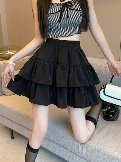 Women's High Waisted A-Line Flare Skirt, Pettiskirt Style, Suitable For Petite Figures, Spring/Summer