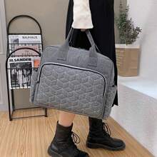 Fashion Quilted Rhombus Shoulder Mommy Bag; Large Capacity Travel Tote Crossbody Diaper Bag; High Quality Multipurpose Portable Mother & Baby Handbag