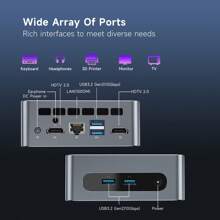 VASOUN M2 Mini PC, Intel N100 12th Gen 3.4GHz,128GB SSD 8GB RAM DDR4, Window 11 Pro Mini Computers, Dual WiFi/BT/Dual HDTV/Gigabit Ethernet/VESA / 4K UHD/USB 3.0/Support Up To 2TB SSD, Desktop Computers For Office Business Home