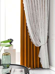 1件佩斯利花纹白色珠饰薄纱窗帘，浪漫婚礼装饰，蕾丝设计，杆袋式顶部，轻盈柔软，过滤光线，可水洗，优雅浪漫的家居窗帘装饰，适用于卧室、客厅、餐厅、婚礼、情人节、女孩房 - 白色 - 查看 7