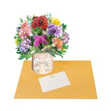 1pc 13-Inch Paper Flower Bouquet Greeting Card With Blank Note Card And Envelope, Ideal Gift For Celebrating Love, Birthday, Anniversary, Special Occasions, Valentine's Day,Back To School,School Supplies