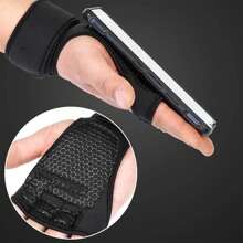 1 Pair Unisex Workout Fingerless Gloves, Weight Lifting Gym Fitness Exercise Training Sports With Hook & Loop Fasteners - Black - View 7