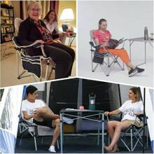 2 Packs Oversized Camping Chair With Lumbar Back Support Padded Outdoor Heavy Duty Camping Chair For Adults With Cup Holder, Armrest, Support 300 Lbs