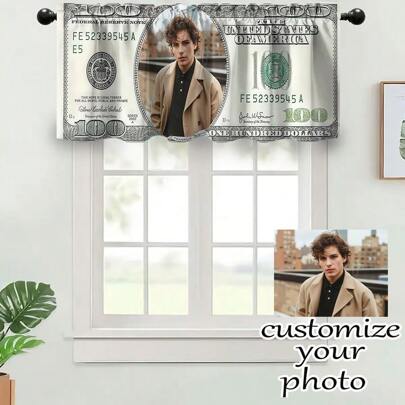 1 PIEZA Cortinas personalizadas divertidas, decoración del hogar personalizable DIY, regalos navideños, regalos de cumpleaños, regalos de aniversario, cortinas estampadas con mascotas, bebés