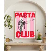 1pc Pink Wall Arts - Pasta Club Pink Posters - Printable Pink Room Decor - Printable Quote - College Dorm Decor Posters Canvas Painting Art Room Home Decoration Unframed - Multicolor - View 2