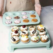 1pc Draagbare meerlaagse taartopslagdoos met deksel en handvat, herbruikbare grote capaciteit taartverpakkingsdoos geschikt voor thuiskeuken en bakkerij, keukenorganisatie en opslag, keukenaccessoires