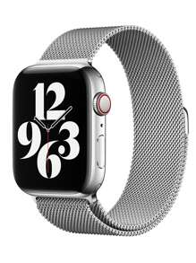1条男女通用米兰尼斯不锈钢表带，兼容 45mm、44mm、40mm、49mm、46mm、41mm、38mm、42mm，Series 1-11，Ultra，时尚磁吸表带 - 38/40/41/S10-42mm - 查看 18