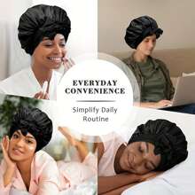 Silky Satin Sleep Bonnet For Women With Adjustable Bow Ties - Luxurious Hair Protection Cap For Curly/Natural Hair, Multi-Color Options, Soft Nighttime Hair Care Essential,Bonnet,Shower Cap,Hair Products And Accessories For Barber Salon Beauty Travel Essentials