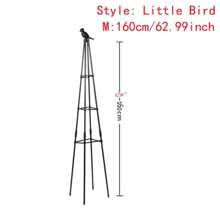 47/67in Metal Plant Trellis For Climbing Plants Outdoor, Black Pyramid Plant Support For Vine Rose Potted Plants Indoor Tomatoes - Black - View 6