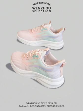 女士时尚厚底运动鞋 2025 新品，轻便，厚底，多功能，透气网眼鞋面，减震软底，适合跑步、跳绳、休闲、健身