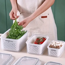 Kit 3 potes Organizadores Geladeira Organizador Alimentos Vegetais Cozinha