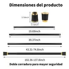 Cortineros De Metal Sin Perforación Expandible 110cm A 350cm - Negro - Ver 8