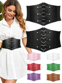 1 Piece Of Tight Corset Waistband, Elastic Waistband, PU Leather Wide Waistband, Slim Waist, Can Protect The Waist, Sexy Chest Cinching Women Corset Belt For Dress,Waist Trainer Waist-Shaping For Waist Slimming And Tummy Control Halloween Costume