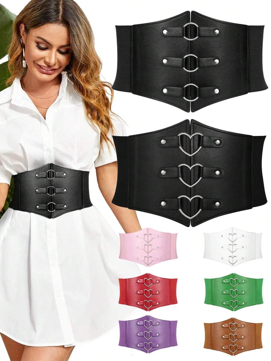1 Piece Of Tight Corset Waistband, Elastic Waistband, PU Leather Wide Waistband, Slim Waist, Can Protect The Waist, Sexy Chest Cinching Women Corset Belt For Dress,Waist Trainer Waist-Shaping For Waist Slimming And Tummy Control Halloween Costume