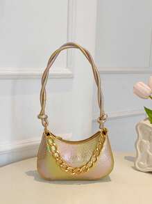 1 pièce de sac à bandoulière tisser PU coloré pour filles, avec fermeture éclair. Sac bandoulière/porté croisé à la mode et polyvalent, convient pour le shopping quotidien, le rouge à lèvres, le téléphone portable