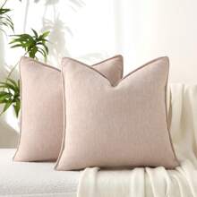 1 Peça Capa de Almofada Rosa Empoeirado em Chenille com Design Elegante, Almofadas Decorativas Macias e Luxuosas para Sofá, Cama e Decoração do Lar, Capas de Almofada de Natal