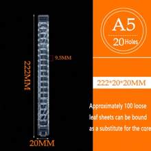 1件装透明大容量抽拉式活页扣环夹条装订环扣软塑料可拆卸更换活页替换芯办公用品、返校、学校用品