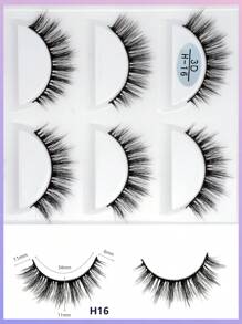 20pcs/Box 3D Natural Fluffy, Dramatic, Luxurious High-Quality False Eyelashes, Soft & Reusable Full Strip Style Lashes, Random Styles