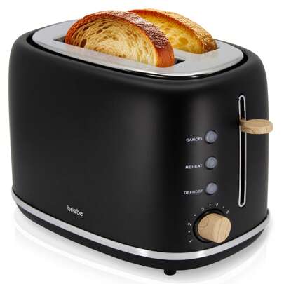  Nordic Wide Slot Toaster ✅ 24/48u verzending ✅ 2-Sneetjes Toaster, 6 Toaststanden, Broodjeswarmer, Briebe, TA1166BLK, 870W, Zwart