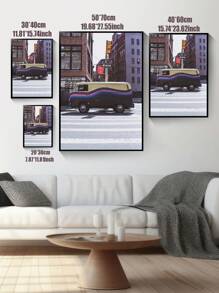 1 件巴士海报、摄影印刷品、帆布印刷海报、艺术海报、艺术墙面装饰、卧室客厅办公室家居装饰、无框架 - 彩色 - 查看 5