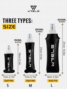 WRELS 1 件 150ml/250ml/500ml TPU 可折叠便捷硅胶咬嘴软水瓶适用于骑行、露营、登山、跑步等