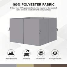 Aoodor 10' X 10' Gazebo Curtain Set Protecting Privacy Side Walls 4 Panels (Curtain Only) - 灰色 - 查看 6