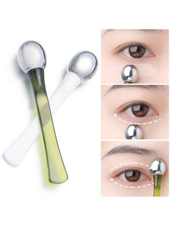 1pc Eye Cream Massage Stick, Eye Cream Applicator & Eye Massager Roller, Gift For Women, Stainless Steel Eye Cream Roller For Facial Skin Care, Making Your Eyes Smooth And Refreshed, Low Allergenic, No Battery Required, Dual Head Massage And Applicator
