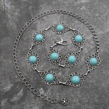 复古时尚金属链条腰带，束腰塑身