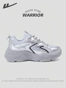 WARRIOR 2 勇士系列 2025 新款女式厚底运动鞋，低帮系带，皮革户外鞋面，轻质厚底，适合所有季节