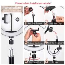 AXNEN Luz de anillo para selfie de 10", luz de anillo LED regulable con trípode de sobremesa ajustable y soporte para teléfono celular con ángulo ajustable para grabación de video, transmisión en vivo, pintura, maquillaje y arte de uñas