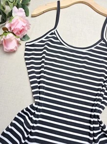 Simple Casual Regata Plus Size G1 Veste 48/50 - Black Stripe Single Piece - View 1