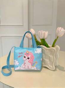 MY LITTLE PONY 1 pieza Bolsa térmica de almuerzo con diseño de dibujos animados, bolsa bento de doble capa para estudiantes, bolsa térmica para llevar fruta, aperitivos, leche, útiles de oficina, escuela, artículos esenciales de regreso a la escuela, regalos de cumpleaños, recompensas, regalos, decoraciones, decoración del hogar, decoraciones para el Día de San Valentín, graduación, decoraciones de fiesta de soltera, bodas