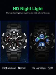 BIDEN 1块多功能圆形数字运动手表，适合日常佩戴，是馈赠佳品。